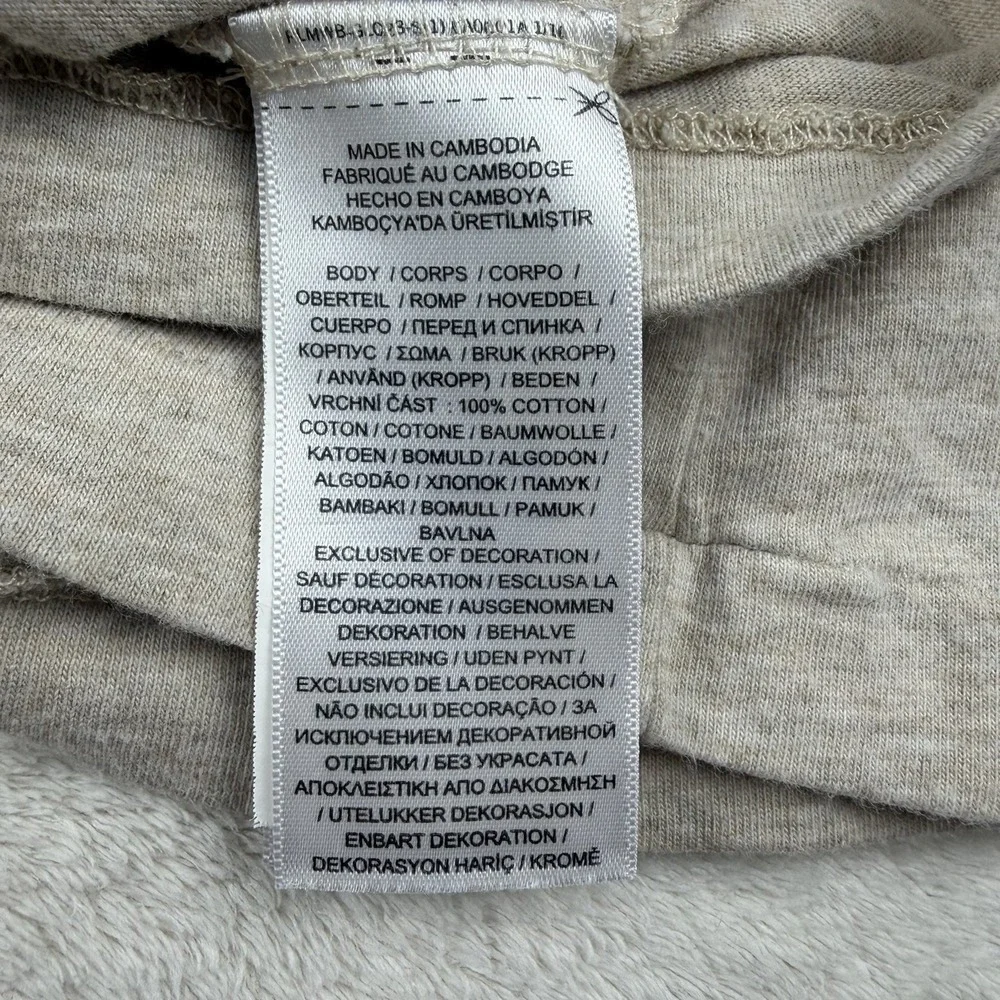 Polo Ralph Lauren Mens Long Sleeve T-Shirt‎ Oatmeal Beige Heather Cotton Pony M